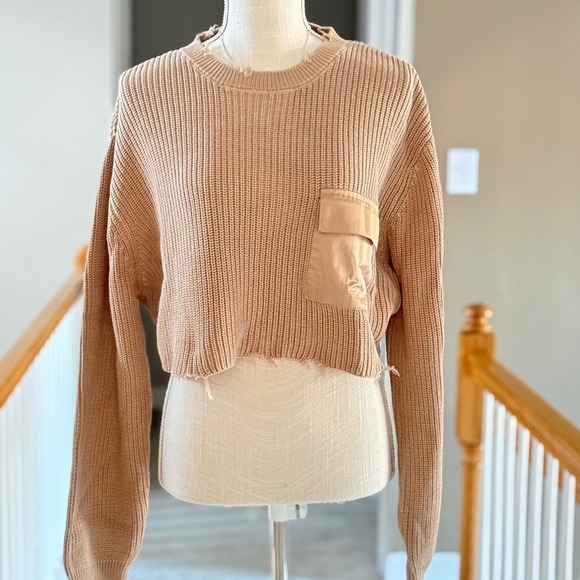 SER.O.YA Mid Cropped Devin Sweater in Tan Size‎ L - Picture 2 of 12